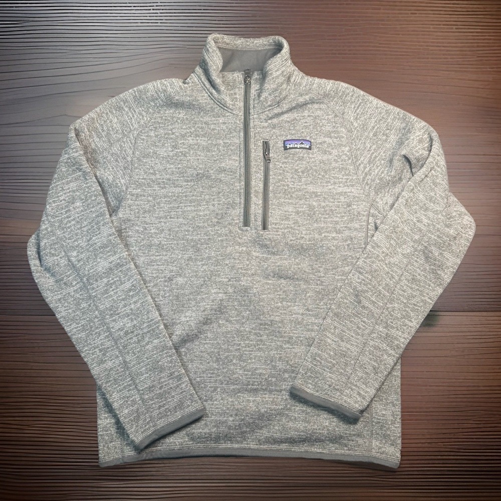 Patagonia Women's Small Better Sweater 1/4 Zip Gray Fleece Pullover‎ STY25523
